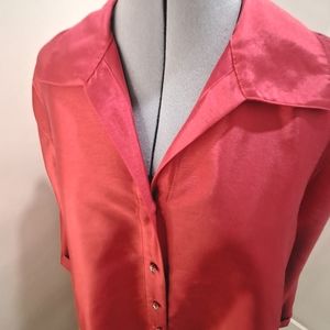 Raspberry Silky looking long Lightweight Blazer Size XL